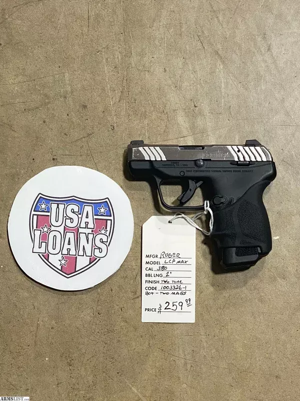 USED – Ruger LCP Max 380 from USA Loans Pawn Shop near Little Rock, AR