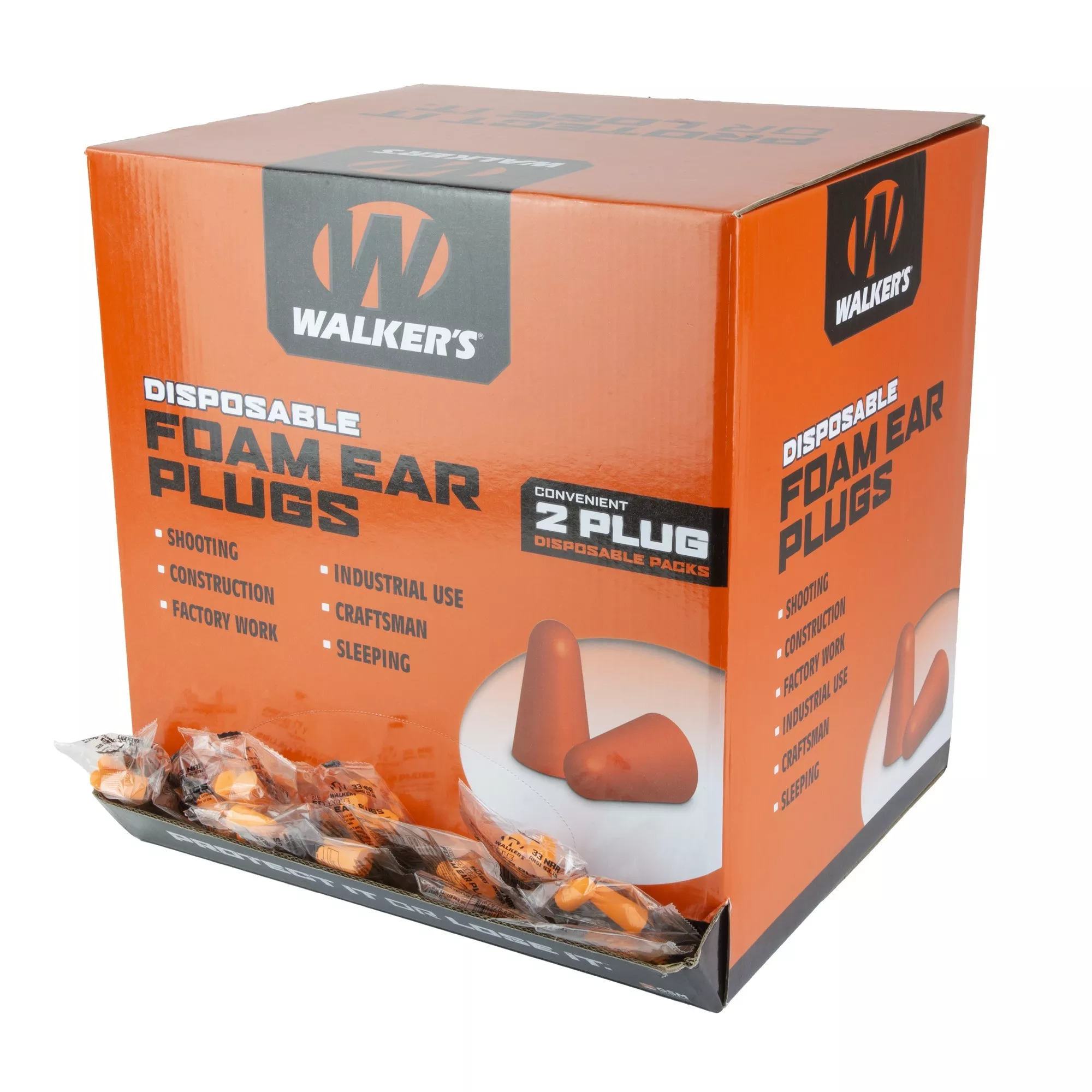 Walker's Foam Ear Plugs 32 dB Orange 1000Pk Box