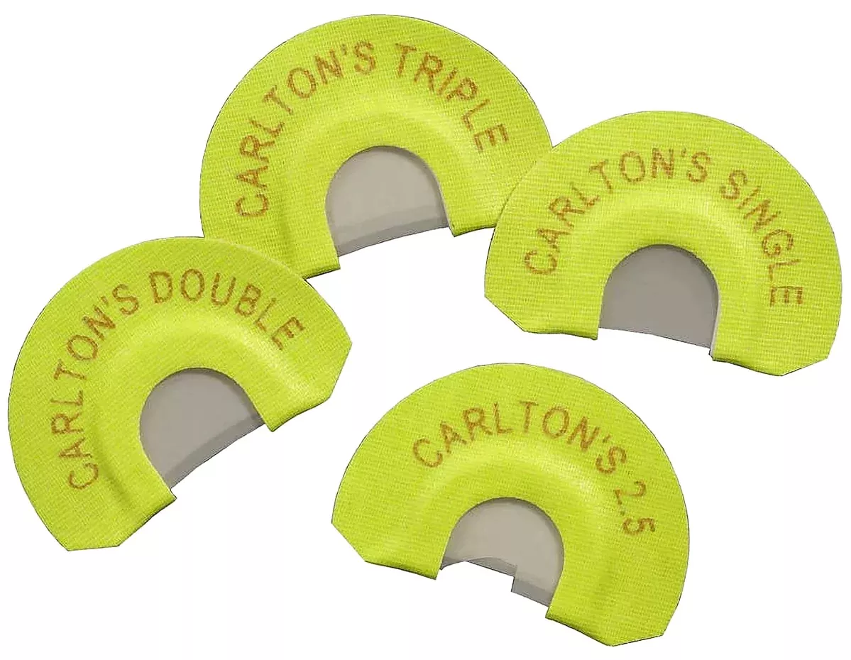 Wayne Carlton's Calls 70314 Essential ElkDiaphragm Call Single/Double/Triple/2.5 Reed Attracts Elk Yellow 4 Per Pkg