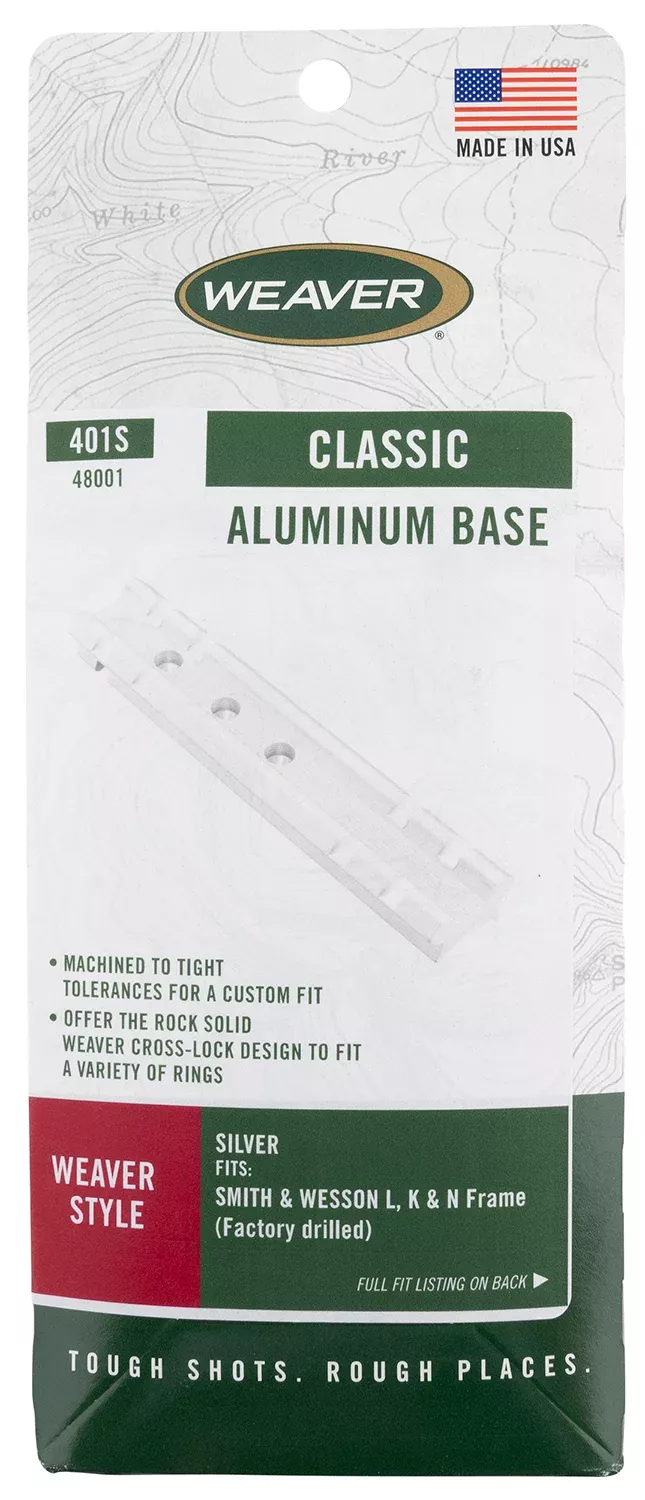 Weaver Mounts 48001 Top Mount Base 401SSilver Smith & Wesson L/K/N Frame