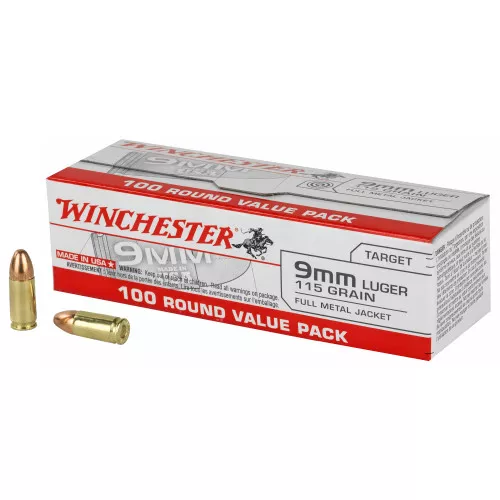Winchester 9mm 115gr FMJ - 100 rd value pack