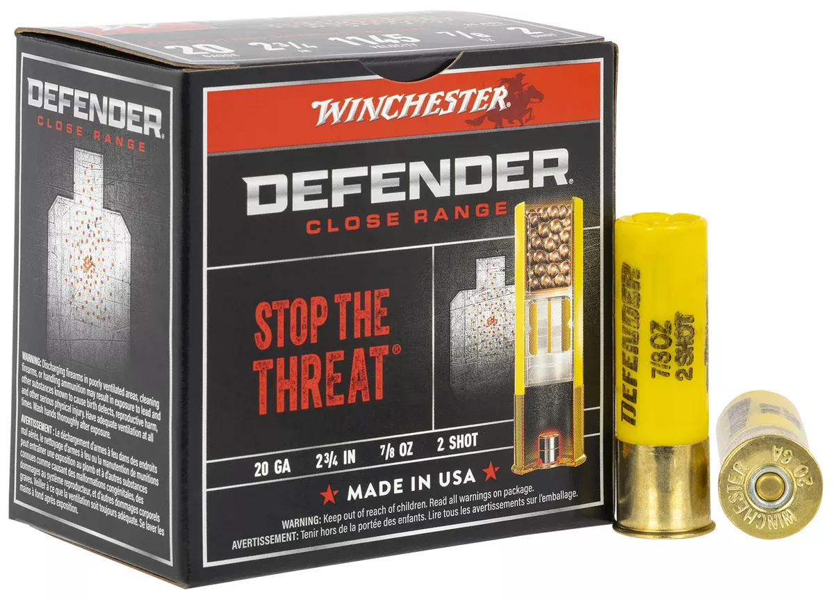 Winchester Ammo S202PD25 Defender20Gauge 2.75" 7/8oz 2Shot 25 Per Box/10 Case