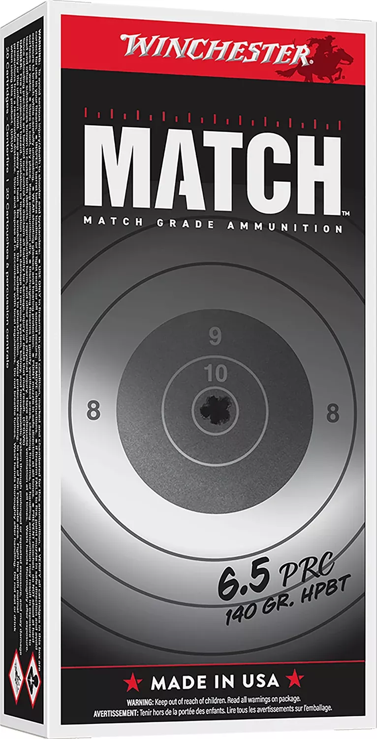 Winchester Ammo S65PM Match6.5PRC 140gr Sierra MatchKing BTHP 20 Per Box/10 Case