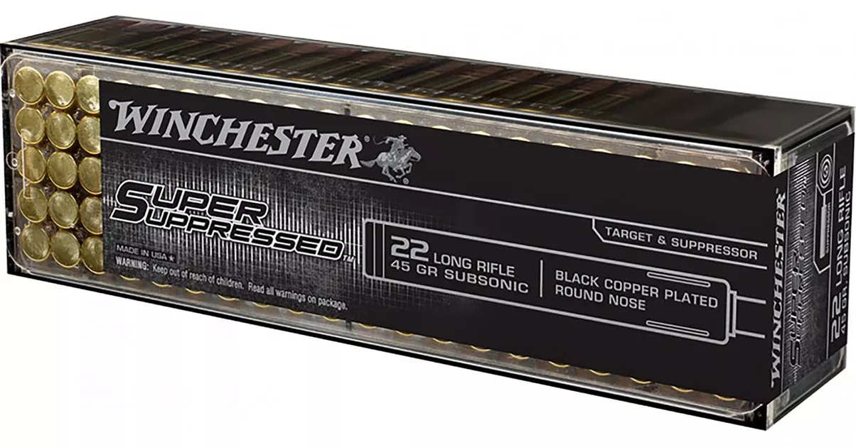Winchester Ammo SUP22LRHP Super Suppressed22LR 40gr Lead Hollow Point 100 Per Box/20 Case