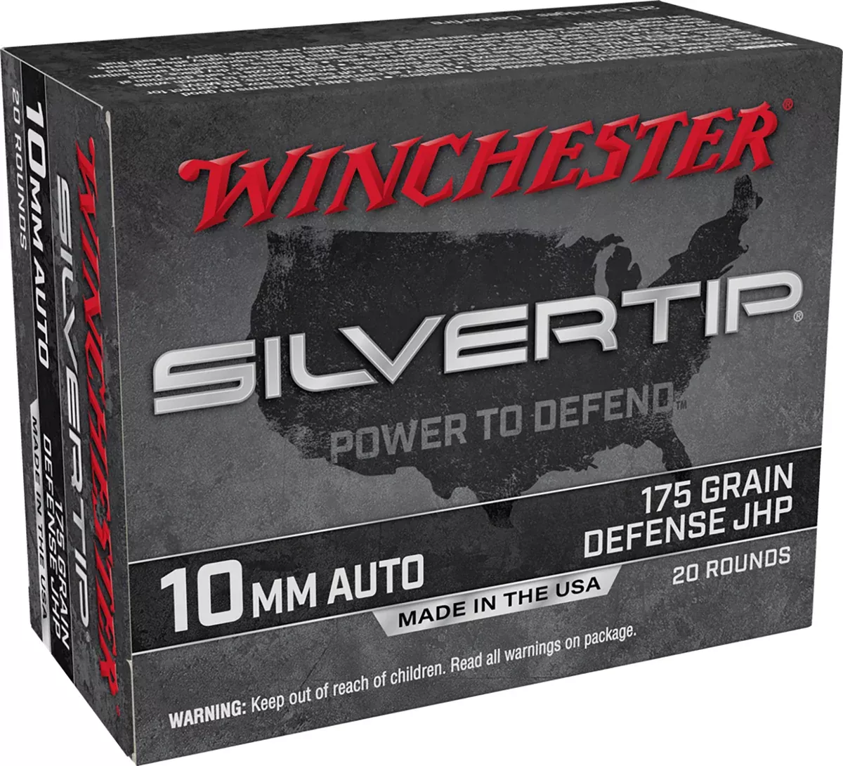 Winchester Ammo W10MMST Super X10mmAuto 175gr Silvertip Jacket Hollow Point 20 Per Box/10 Case