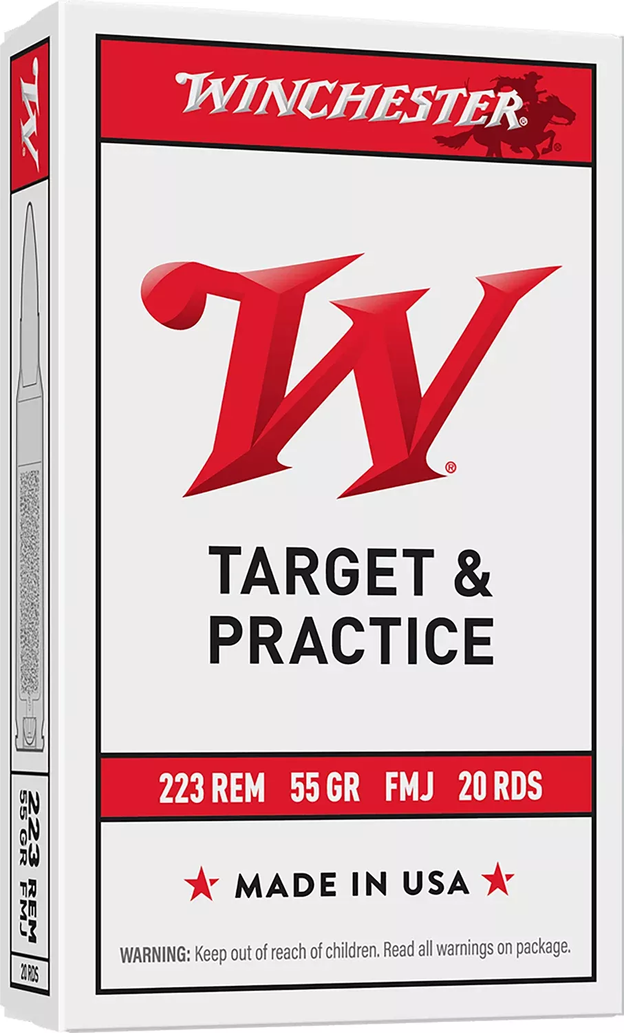 Winchester Ammo W223K USA223Rem 55gr Full Metal Jacket 20 Per Box/50 Case