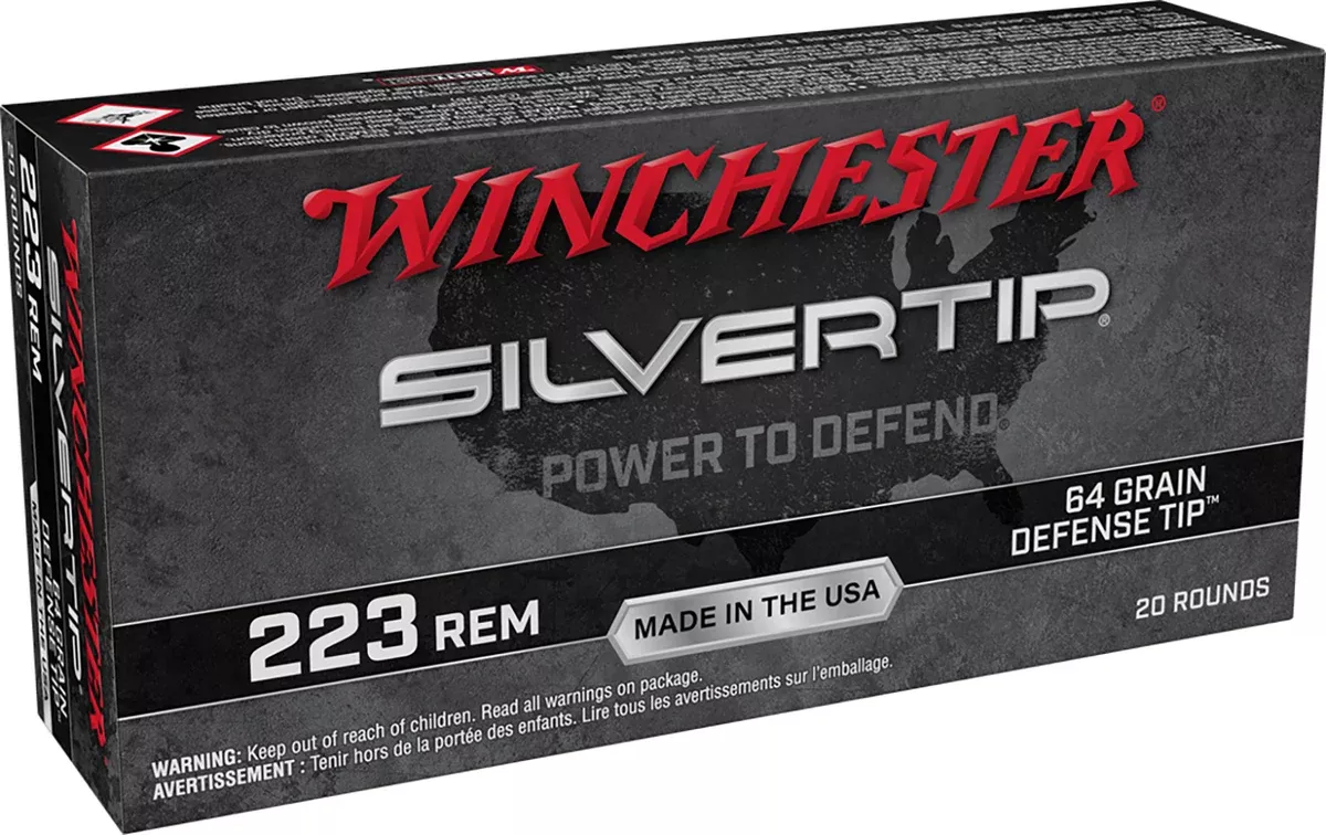 Winchester Ammo W223ST Silvertip223Rem 64gr Defense Tip 20 Per Box/10 Case