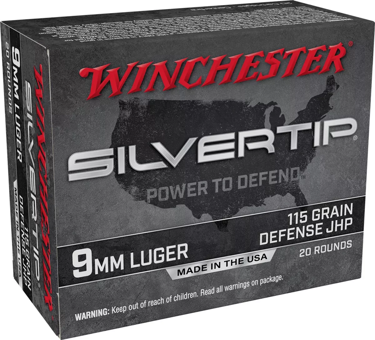 Winchester Ammo W9MMST Silvertip9mmLuger 115gr Silvertip Jacket Hollow Point 20 Per Box/10 Case