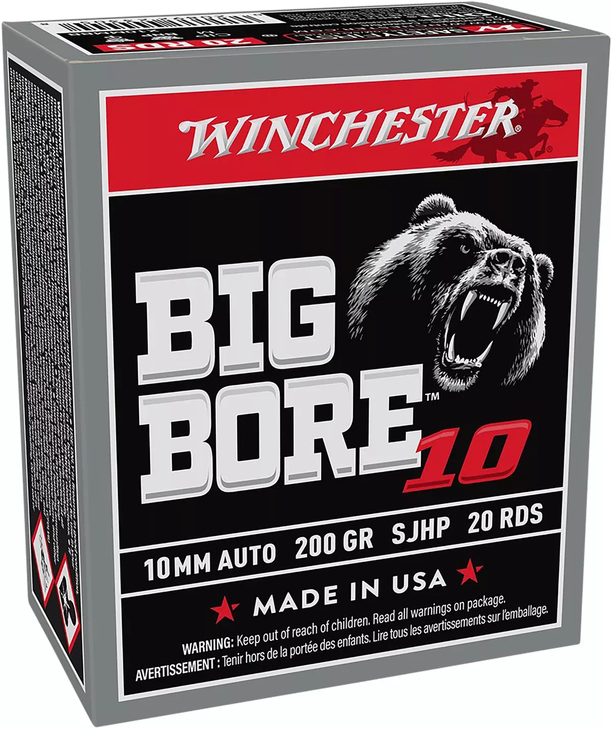 Winchester Ammo X10MMBB Big Bore10mmAuto 200gr Semi Jacketed Hollow Point 20 Per Box/10 Case
