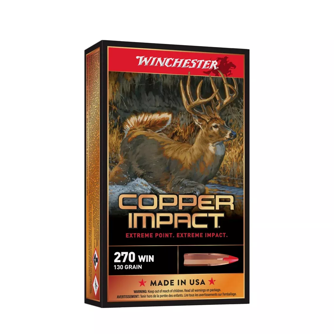 Winchester Ammo X270CLF Copper Impact270Win 130gr Copper Extreme Point Lead Free 20 Per Box/10 Case