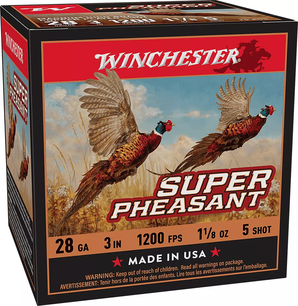 Winchester Ammo X283PH5 Super Pheasant28Gauge 3" 1 1/8oz 5Shot 25 Per Box/10 Case