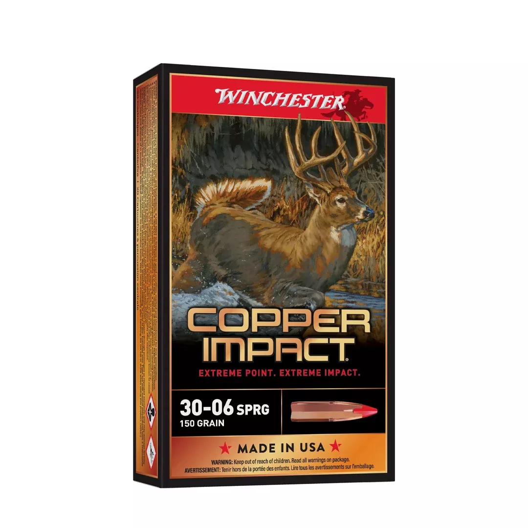 Winchester Ammo X3006CLF Copper Impact30-06Springfield 150gr Copper Extreme Point Lead Free 20 Per Box/10 Case