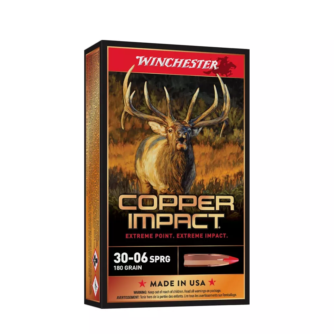 Winchester Ammo X3006CLF2 Copper Impact30-06Springfield 180gr Copper Extreme Point Lead Free 20 Per Box/10 Case