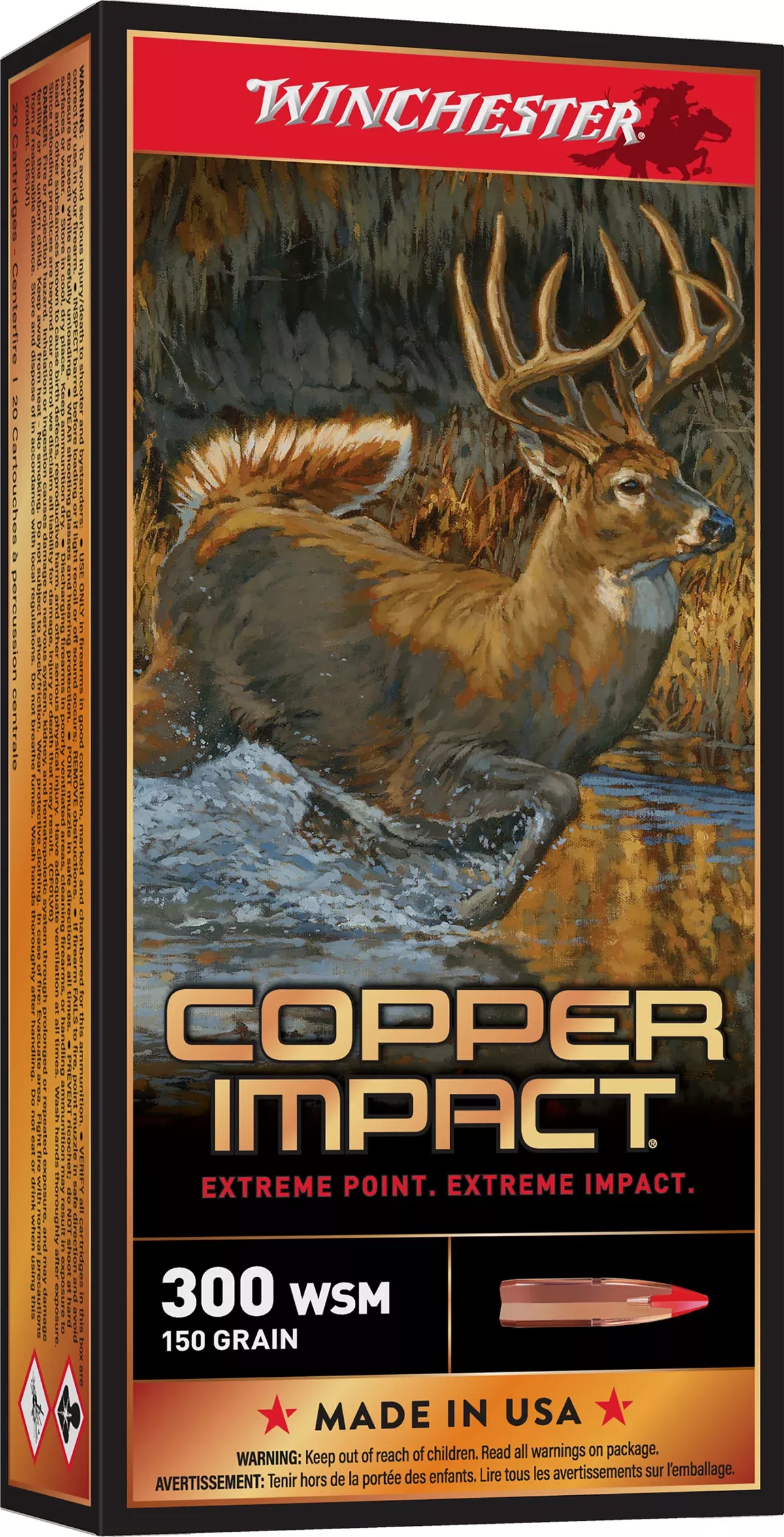 Winchester Ammo X300SCLF Copper Impact300WSM 150gr Copper Extreme Point Lead Free 20 Per Box/10 Case