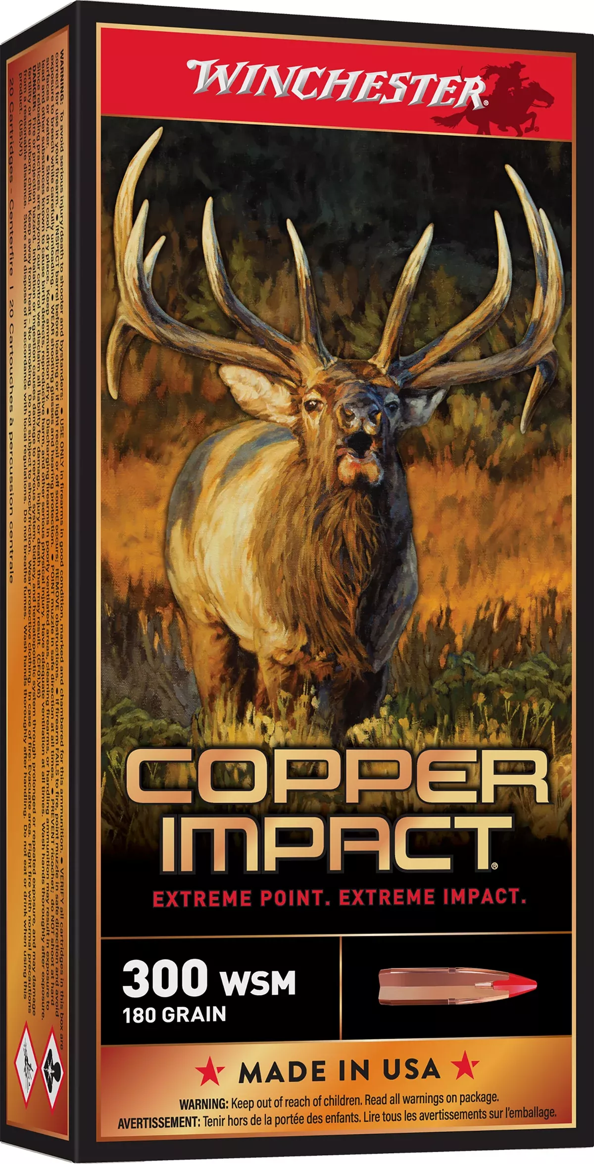 Winchester Ammo X300SCLF2 Copper Impact300WSM 180gr Copper Extreme Point Lead Free 20 Per Box/10 Case