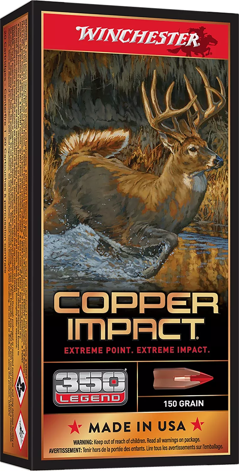 Winchester Ammo X350CLF Copper Impact350Legend 150gr Copper Extreme Point Lead Free 20 Per Box/10 Case