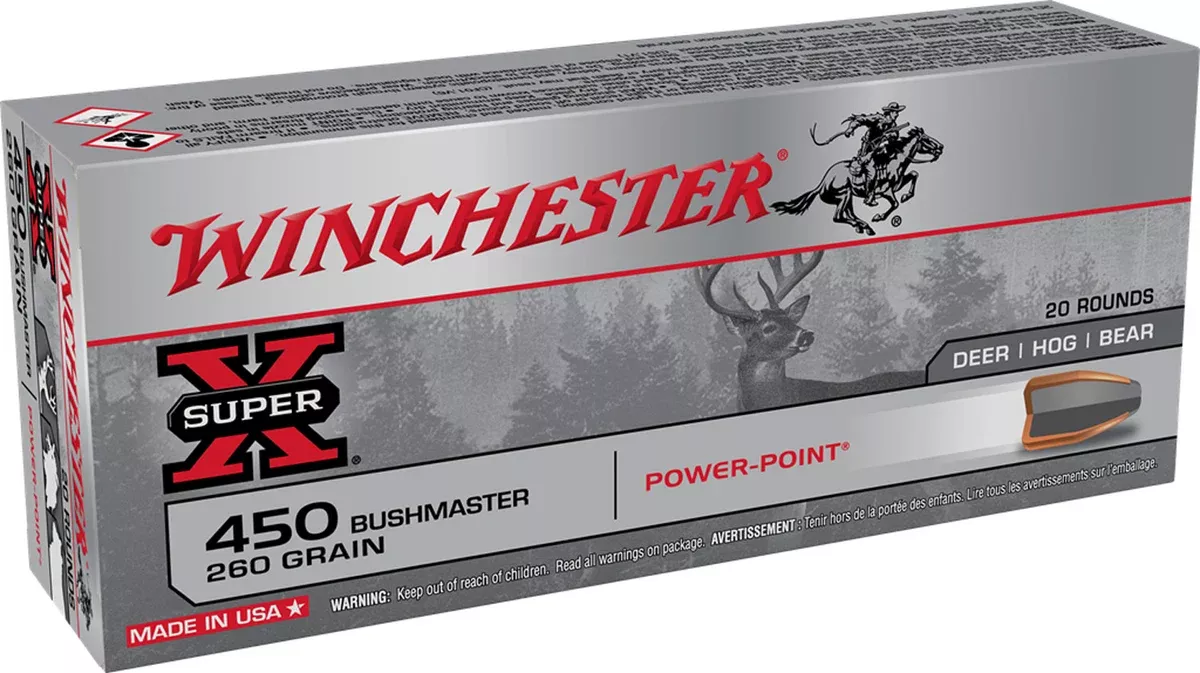 Winchester Ammo X4501 Power-Point450Bushmaster 260gr 20 Per Box/10 Case