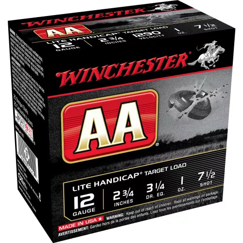 Winchester Ammunition - AA Lite Handicap - 12 Gauge 2.75" - #7.5, Shotshell - 25 Round Box