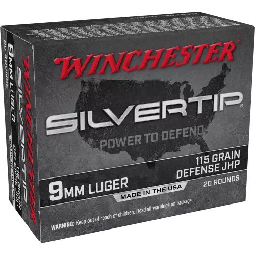 WINCHESTER SILVERTIP 9MM 115GR JHP, 20RD/BOX