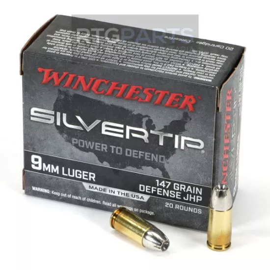 WINCHESTER SILVERTIP 9MM 147GR JHP, 20RD/BOX