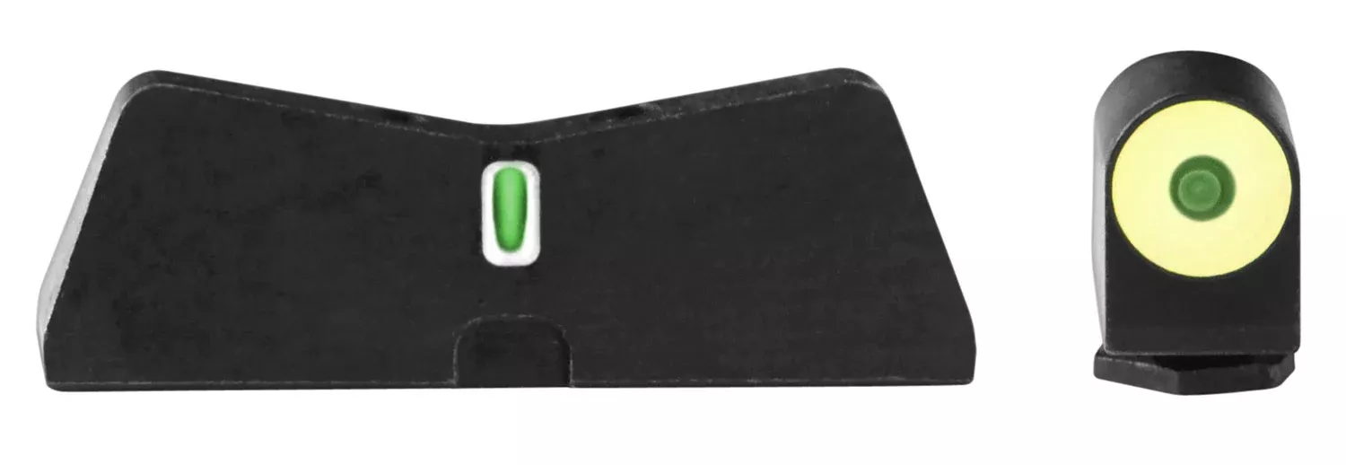 XS Sights GL0009S5Y DXT2 Big Dot Night Sights fits GlockBlack | Green Tritium Yellow Outline Front Sight Green Tritium White Outline Bar Rear Sight