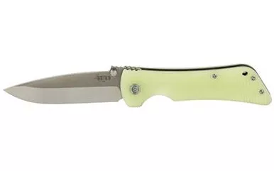 Zac Brown's Southern Grind Bad Monkey Folding Knife, 4" Drop Point Green J ade Handles 14C-28N Stainless Steel Satin Blade Silver
