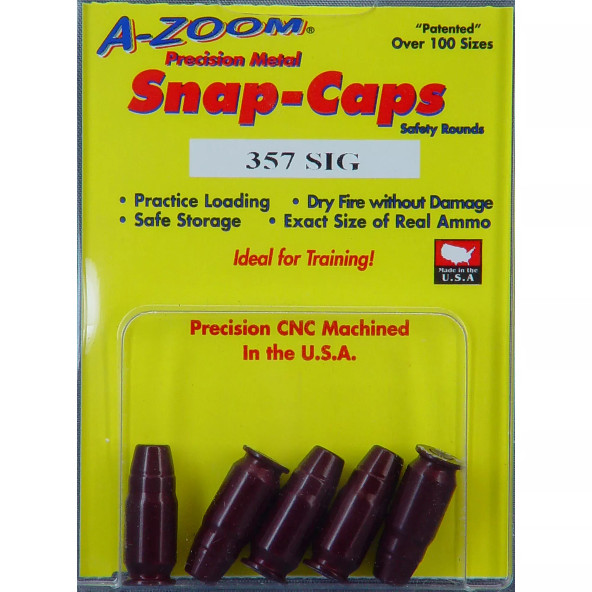 A-Zoom Snap Caps .357 SIG 5-Pack – CNC Aluminum Dry Fire Training