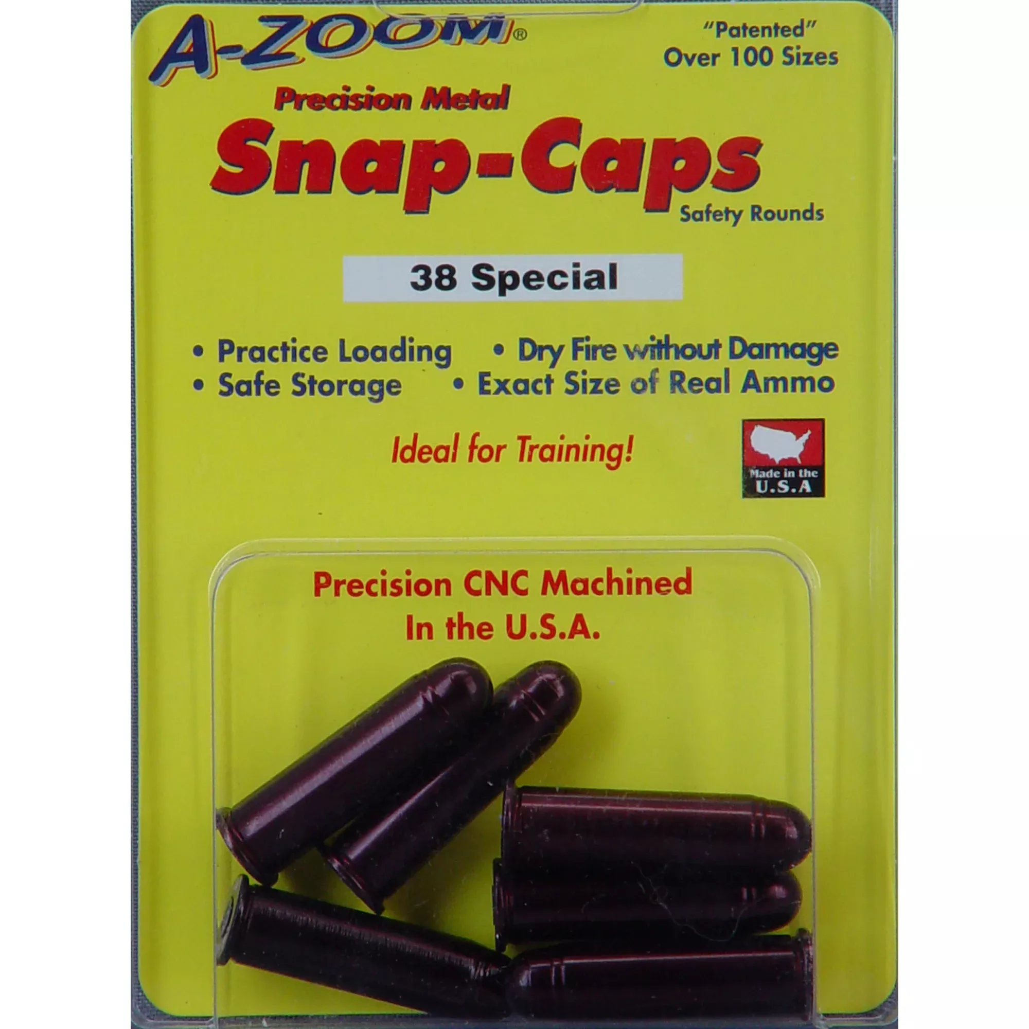 A-Zoom Snap Caps .38 Special 6-Pack – Aluminum Dry Fire Training