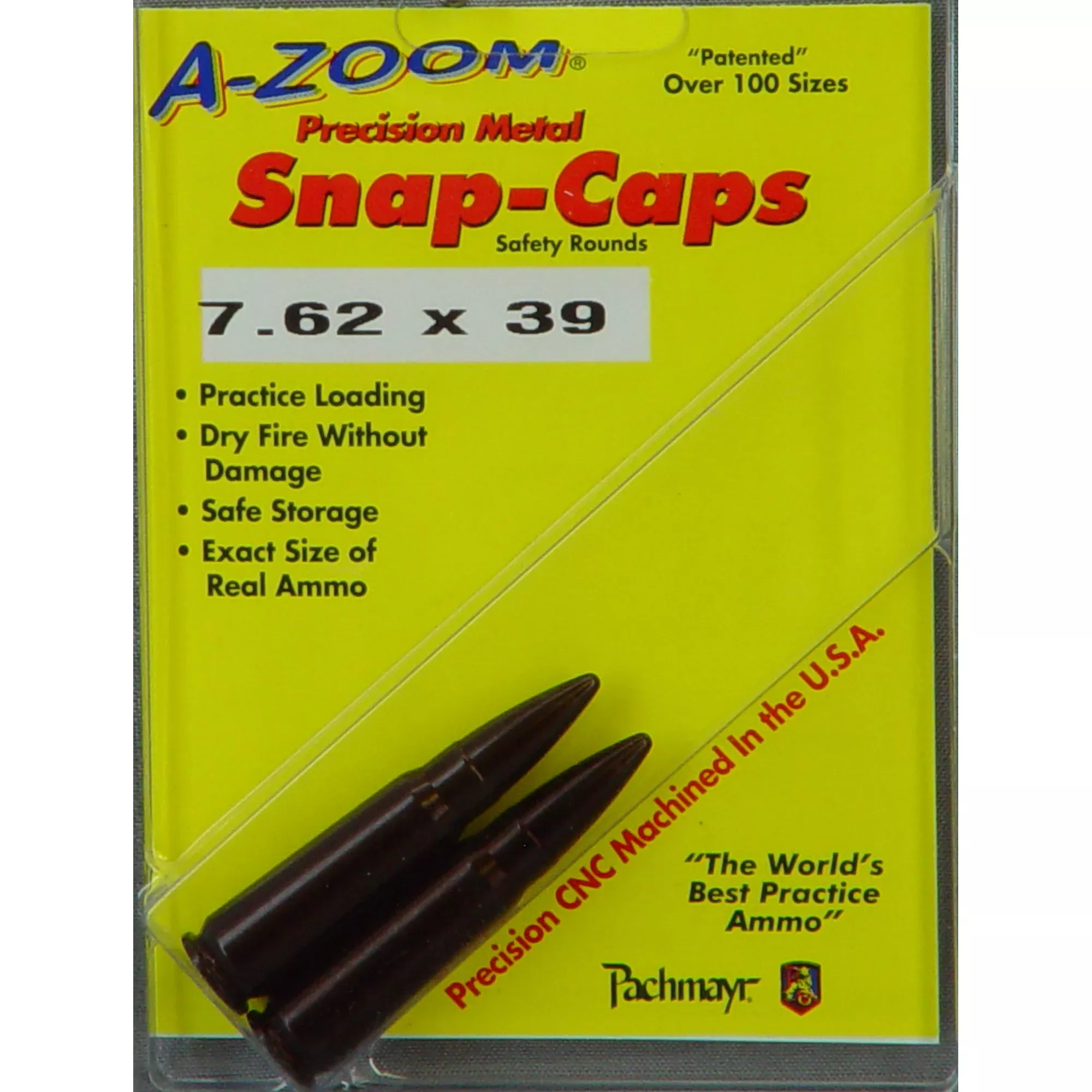 A-Zoom Snap Caps 7.62x39 2-Pack – Aluminum Dummy Rounds for Dry Fire Practice