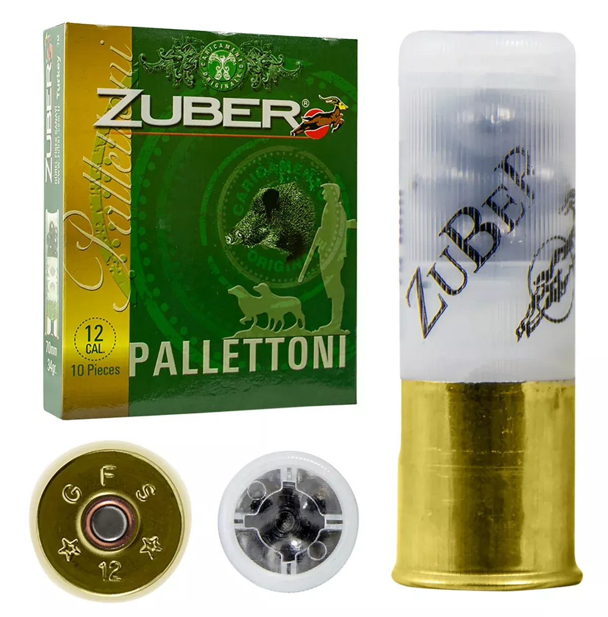 Zuber ZUB12GA00B9P Hunting12 Gauge 2.75" 9 Pellets 1365 fps 00 Buck Shot 10 Bx/30 Cs